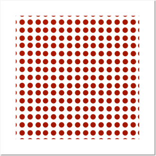 Red Polka Dots on White Background Posters and Art